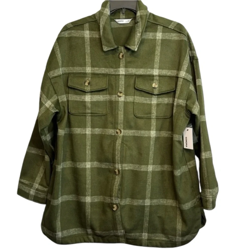 NWT Sonoma Green Plaid Shacket in Size 0X, 1X, 2X, 4X - Picture 4 of 16